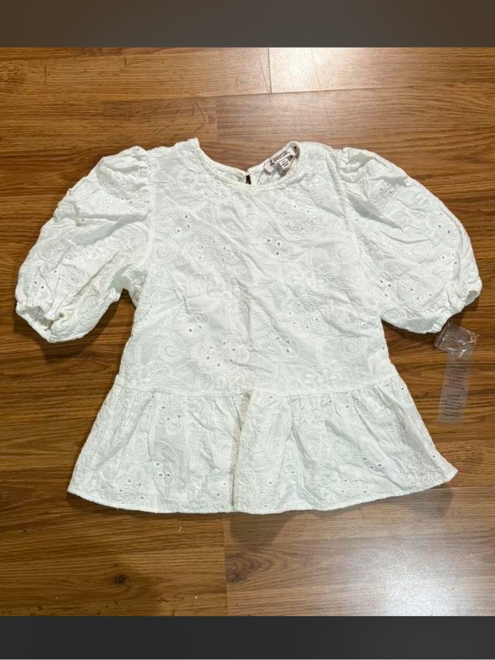 Nanette Lepore White Embroidered Eyelet Blouse